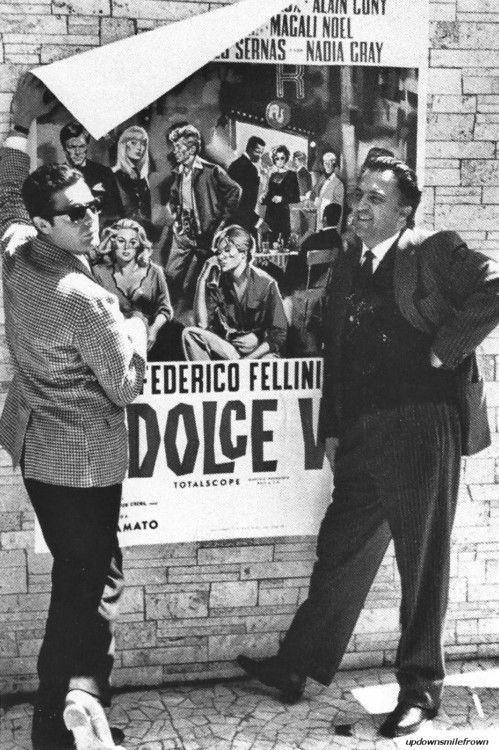 Marcello Mastroianni e Federico Fellini