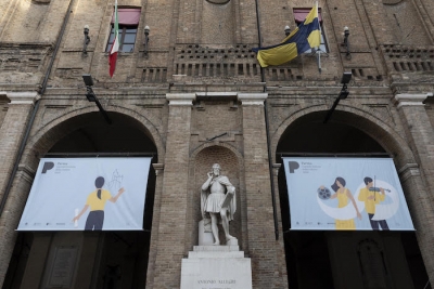Parma, 12/12/2019: Parma2020. Comunicazione in piazza Garibaldi