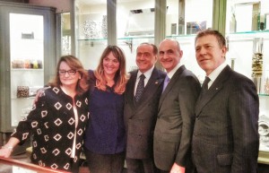 BERLUSCONI_con titolari negozio Pampaloni - alta moda pampaloni
