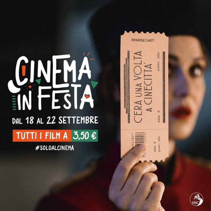 Cinema in Festa: dal 18 al 22 settembre tutti i film a 3,50 euro