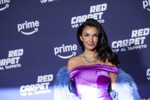 Elettra Lamborghini al photocall per "Red Carpet - Vip al tappeto" di Prime Video